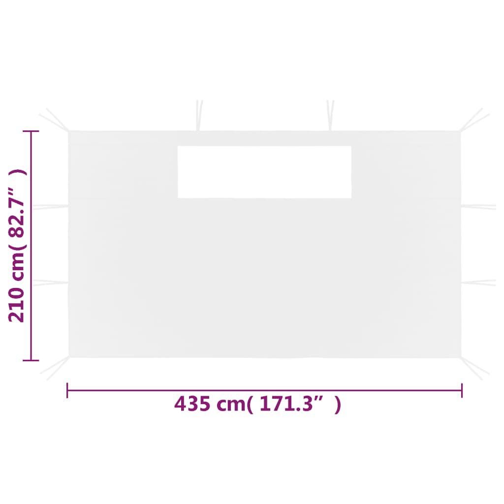 vidaXL Gazebo Sidewalls with Windows 2 pcs White