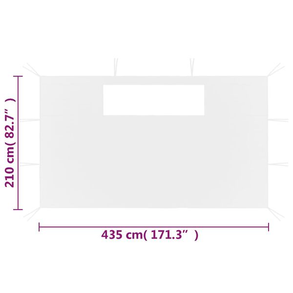 vidaXL Gazebo Sidewalls with Windows 2 pcs White