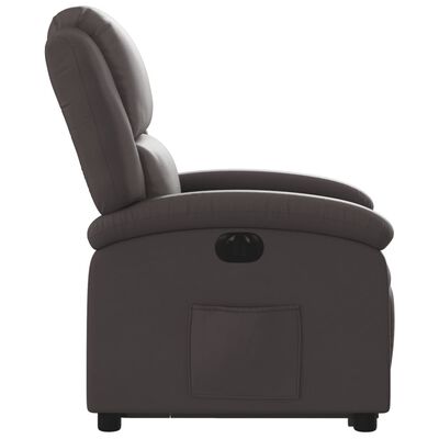 vidaXL Electric Stand up Recliner Chair Dark Brown Real Leather