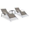 vidaXL Sun Lounger | Taupe | Textilene, Aluminium, Steel | Standard