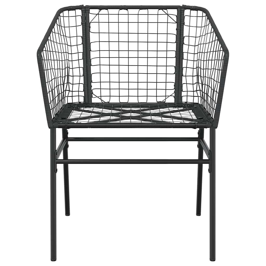 vidaXL 3 Piece Garden Dining Set Brown Poly Rattan Glass