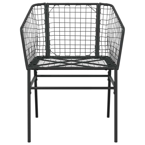 vidaXL 3 Piece Garden Dining Set Brown Poly Rattan Glass