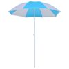 vidaXL Beach Umbrella Shelter Blue and White 180 cm Fabric