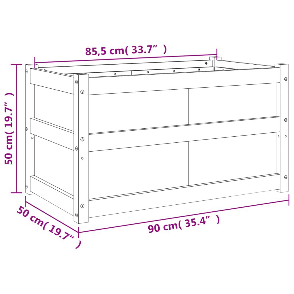 vidaXL Garden Planter 90x50x50 cm Impregnated Wood Pine