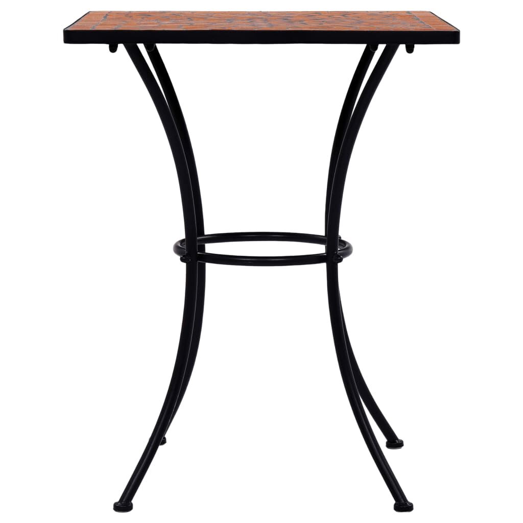 vidaXL 3 Piece Mosaic Bistro Set Ceramic Tile Terracotta