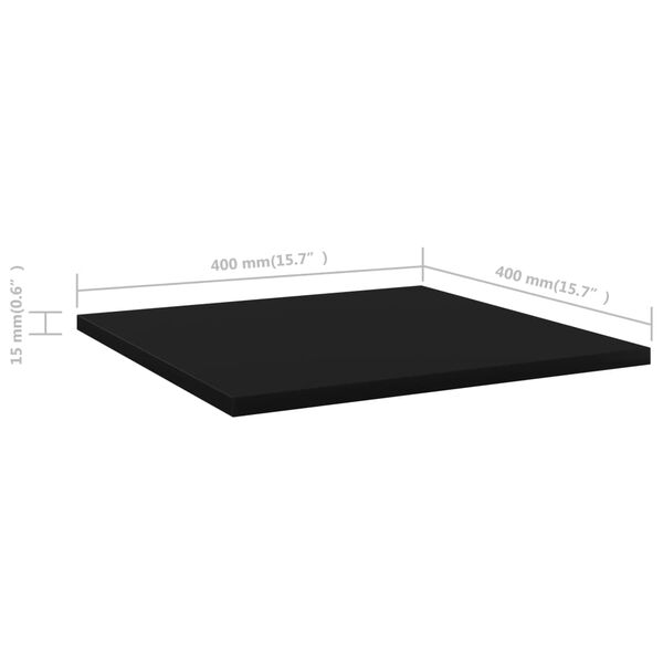 vidaXL Bookshelf Boards 8 pcs Black 40x40x1.5 cm Engineered Wood
