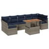 vidaXL Garden Sofa Set with Cushion Manual 8 pcs Grey and Navy