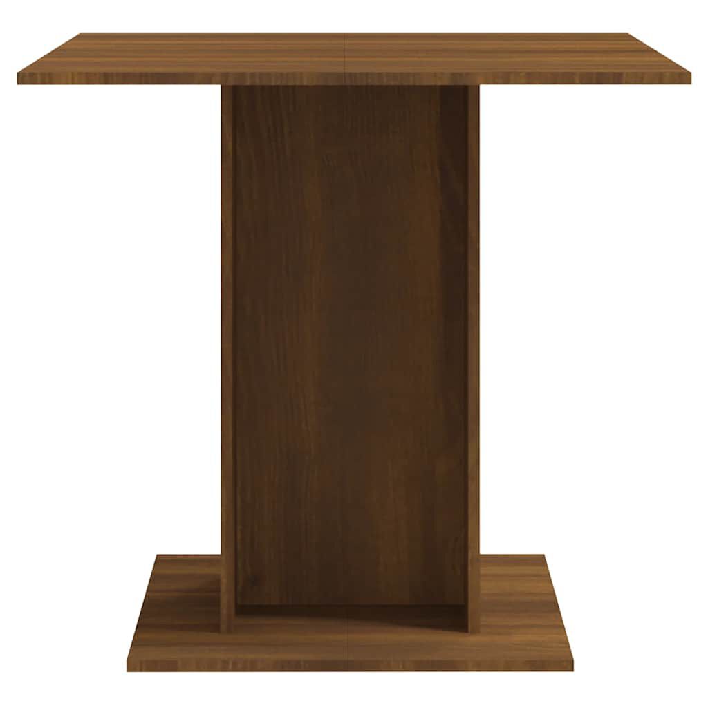 vidaXL Dining Table Brown Oak 80x80x75 cm Engineered Wood