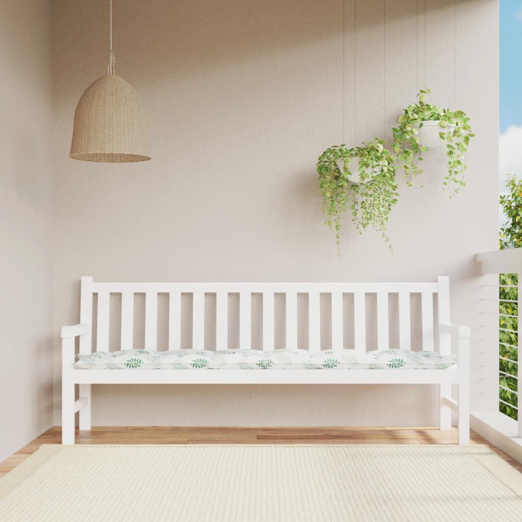 vidaXL Garden Bench Cushion Leaf Pattern 200x50x7 cm Fabric