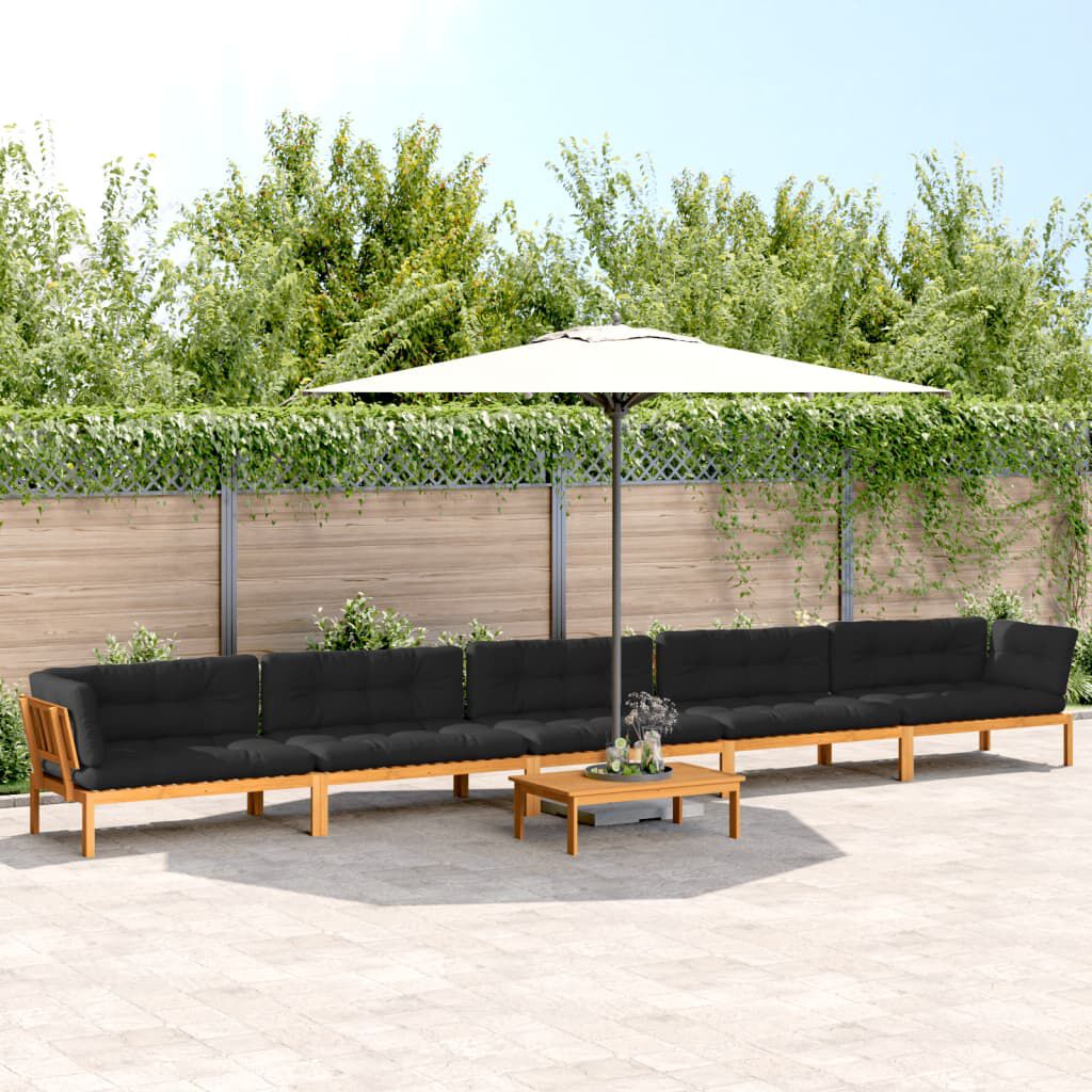vidaXL 6 Piece Garden Pallet Sofa Set with Cushions Solid Wood Acacia