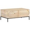 vidaXL Coffee Table 90x50x37 cm Solid Mango Wood and Natural Cane
