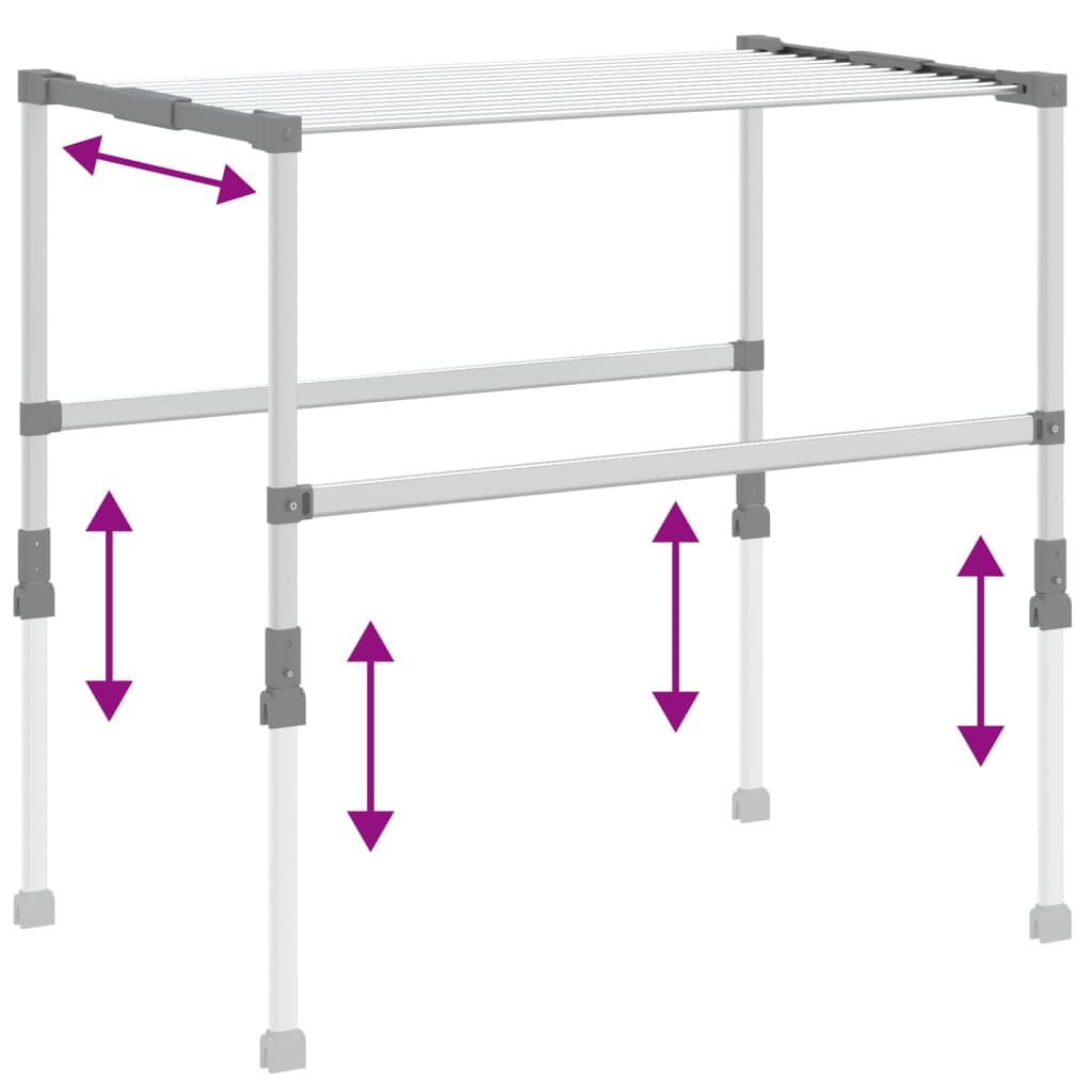 vidaXL Laundry Dryer 83x(50-55)x(40-85) cm Aluminium