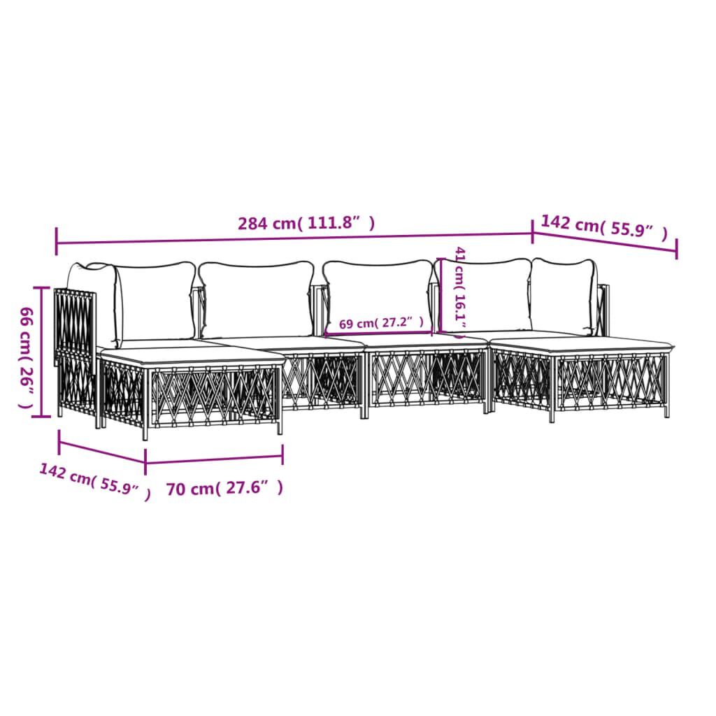 vidaXL 6 Piece Garden Lounge Set with Cushions Anthracite Steel