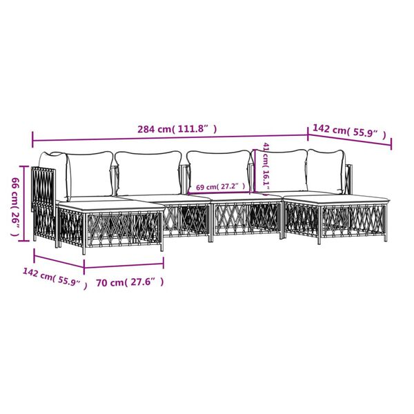 vidaXL 6 Piece Garden Lounge Set with Cushions Anthracite Steel