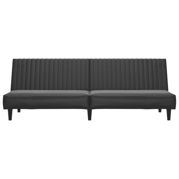 vidaXL 2-Seater Sofa Bed Black Faux Leather