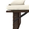 vidaXL Reclining Garden Bench with Cushions Brown Poly Rattan
