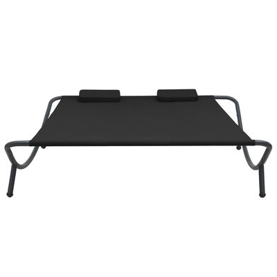 vidaXL Outdoor Lounge Bed Fabric Black