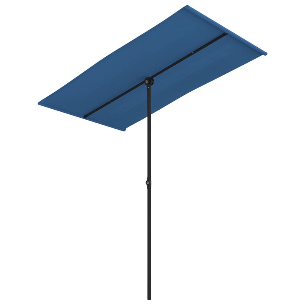 vidaXL Garden Parasol with Aluminium Pole 180x110 cm Azure Blue