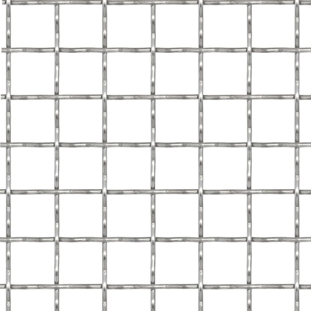 vidaXL Crimped Garden Wire Fence Stainless Steel 50x50 cm 11x11x2 mm