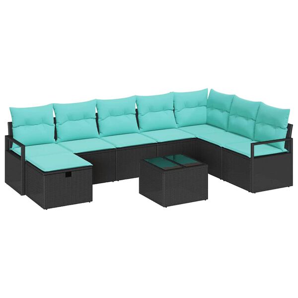 vidaXL Sofa Set with Cushion 6 pcs Poly Rattan