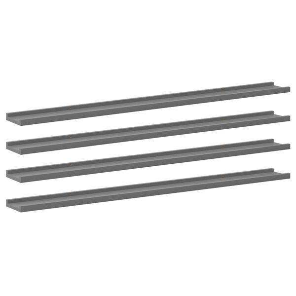 vidaXL Wall Shelves 4 pcs Grey 115x9x3 cm