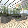 vidaXL 8 Piece Garden Lounge Set with Cushions Poly Rattan Grey
