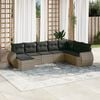 vidaXL 8 Piece Garden Sofa Set with Cushions Grey Poly Rattan
