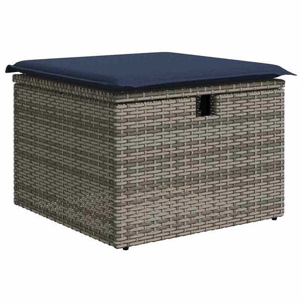 vidaXL Garden Sofa Set 9 pcs Grey and navy 287.5 x 177.5 x 85 cm