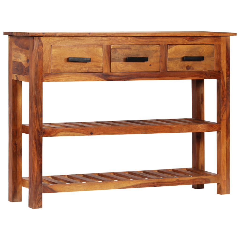 vidaXL Sideboard with 3 Drawers 110x30x80 cm Solid Acacia Wood