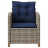 vidaXL Garden Chair with Cushions Grey Poly Rattan