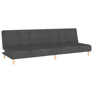 vidaXL 2-Seater Sofa Bed Dark Grey Fabric