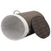 vidaXL Bamboo Laundry Bin Oval Dark Brown