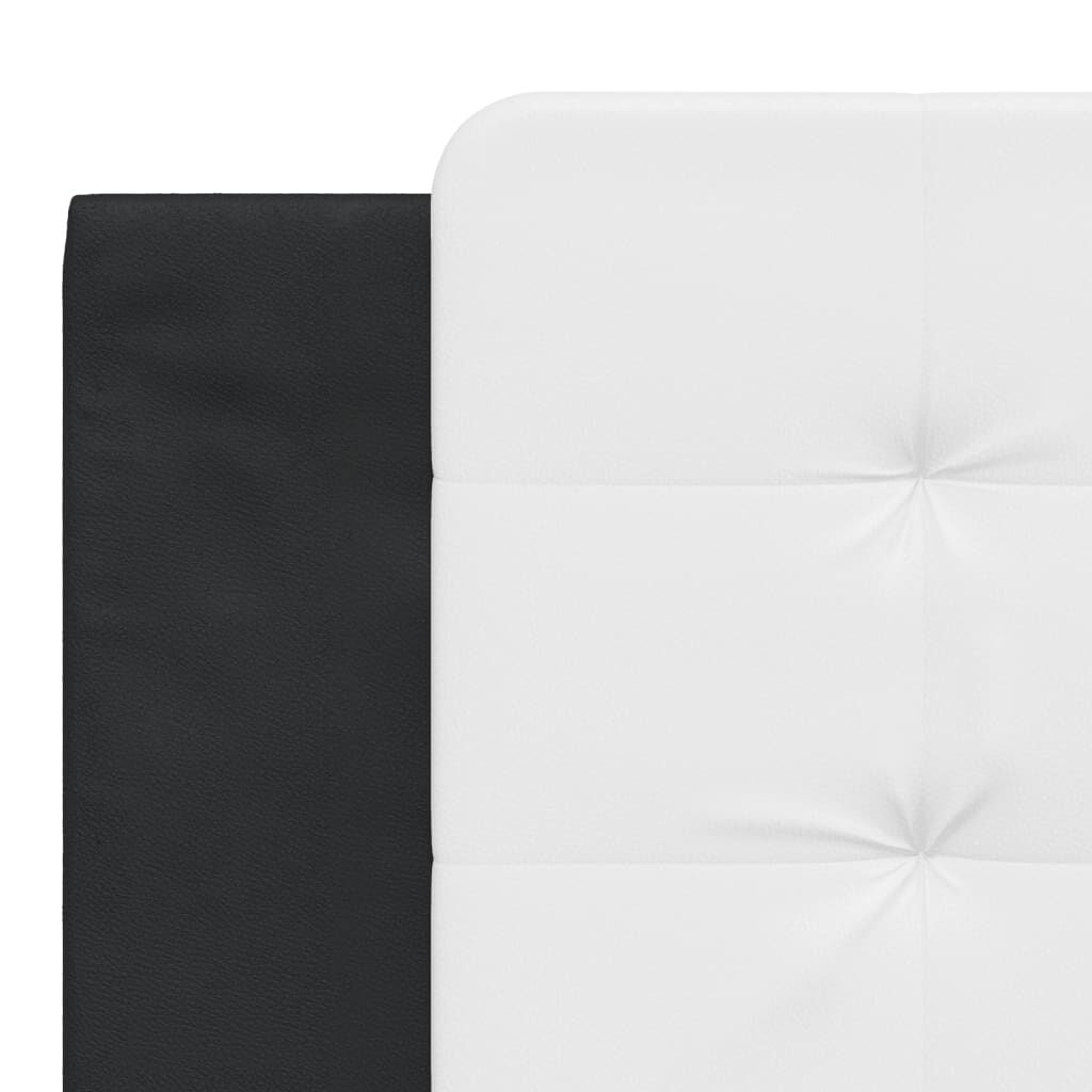 vidaXL Headboard Cushion "Zadar" White and Black 183 cm King Faux Leather