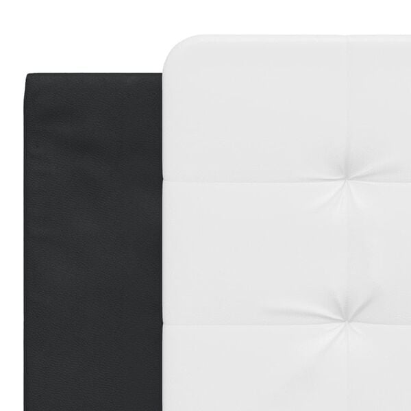 vidaXL Headboard Cushion "Zadar" White and Black 183 cm King Faux Leather