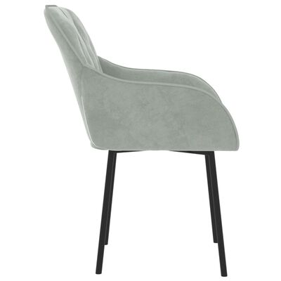 vidaXL Dining Chairs 2 pcs Light Grey Velvet