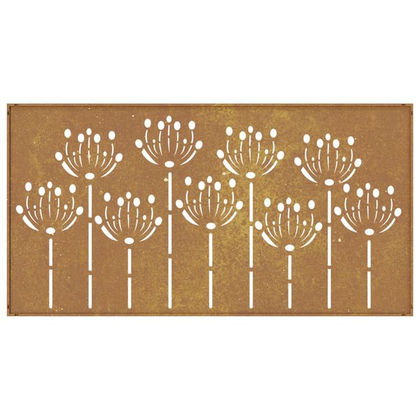 vidaXL Garden Wall Decoration 105x55 cm Corten Steel Flower Design