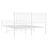 vidaXL Metal Bed Frame without Mattress with Footboard White 150x200cm