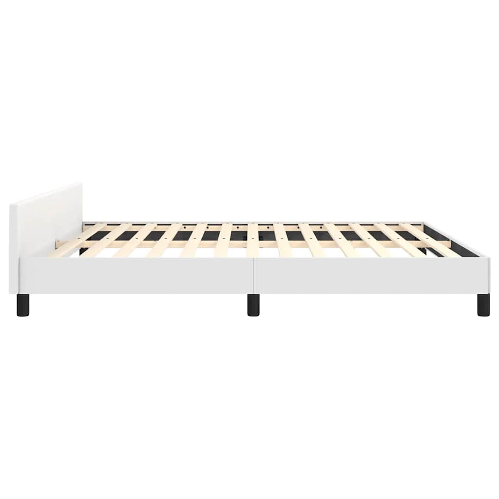 vidaXL Bed Frame without Mattress White California King Faux Leather