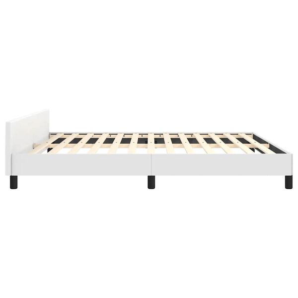 vidaXL Bed Frame without Mattress White California King Faux Leather