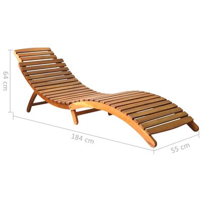 vidaXL Sun Loungers 2 pcs with Table and Cushions Solid Wood Acacia