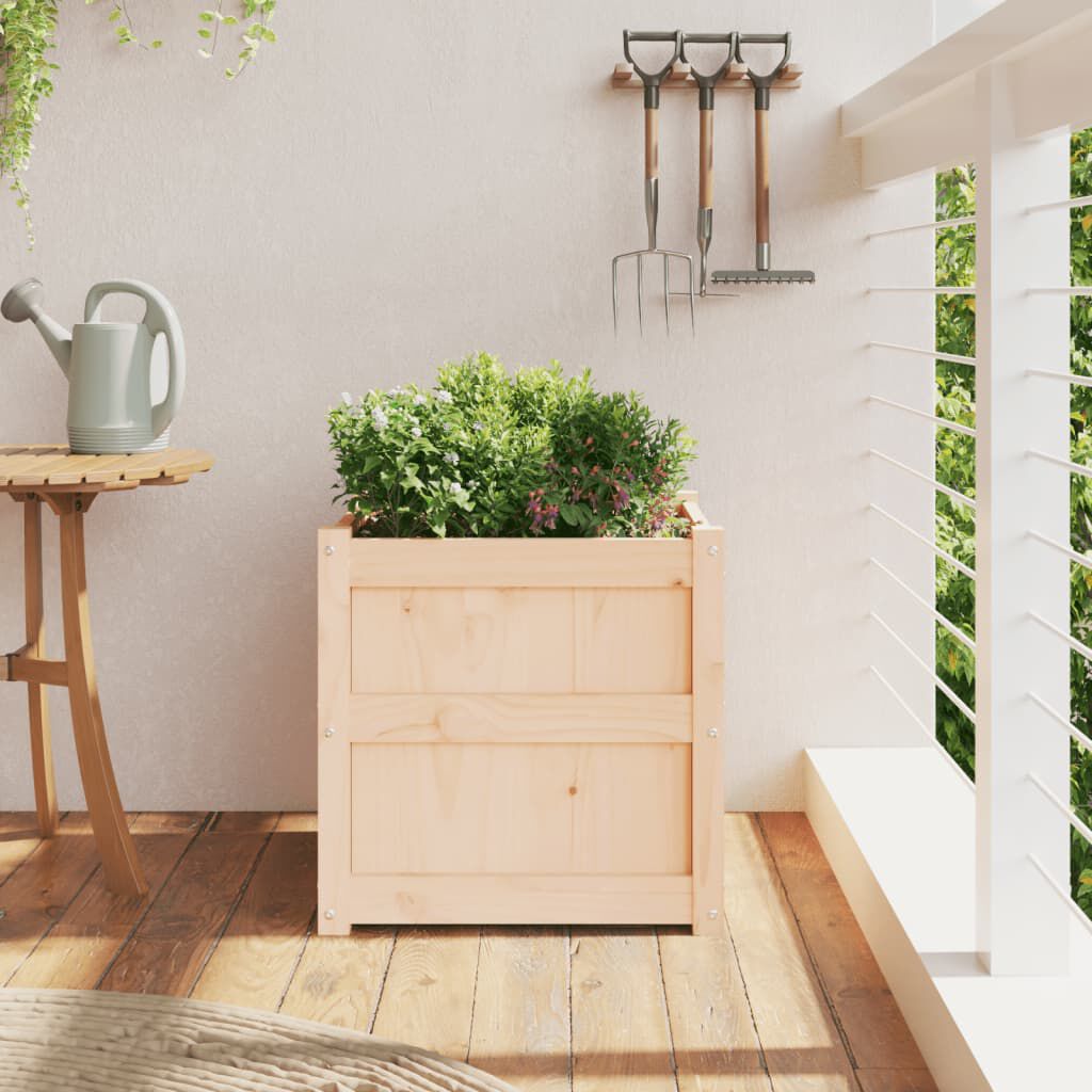 vidaXL Garden Planter 50x50x50 cm Solid Wood Pine