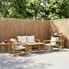 vidaXL 4 Piece Garden Lounge Set with Cushions Bamboo