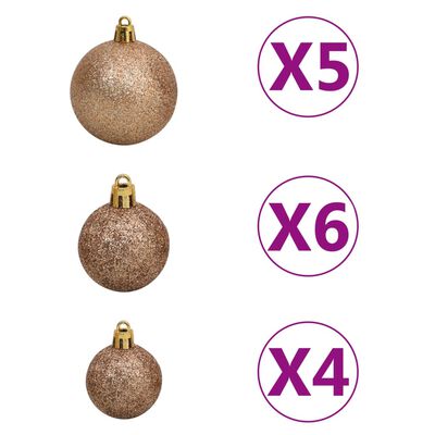 vidaXL Artificial Half Pre-lit Christmas Tree with Ball Set White 210 cm