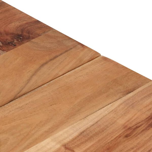 vidaXL Coffee Table Silver Stainless Steel and Solid Acacia Wood