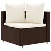 vidaXL 7 Piece Garden Sofa Set with Cushions Brown Poly Rattan