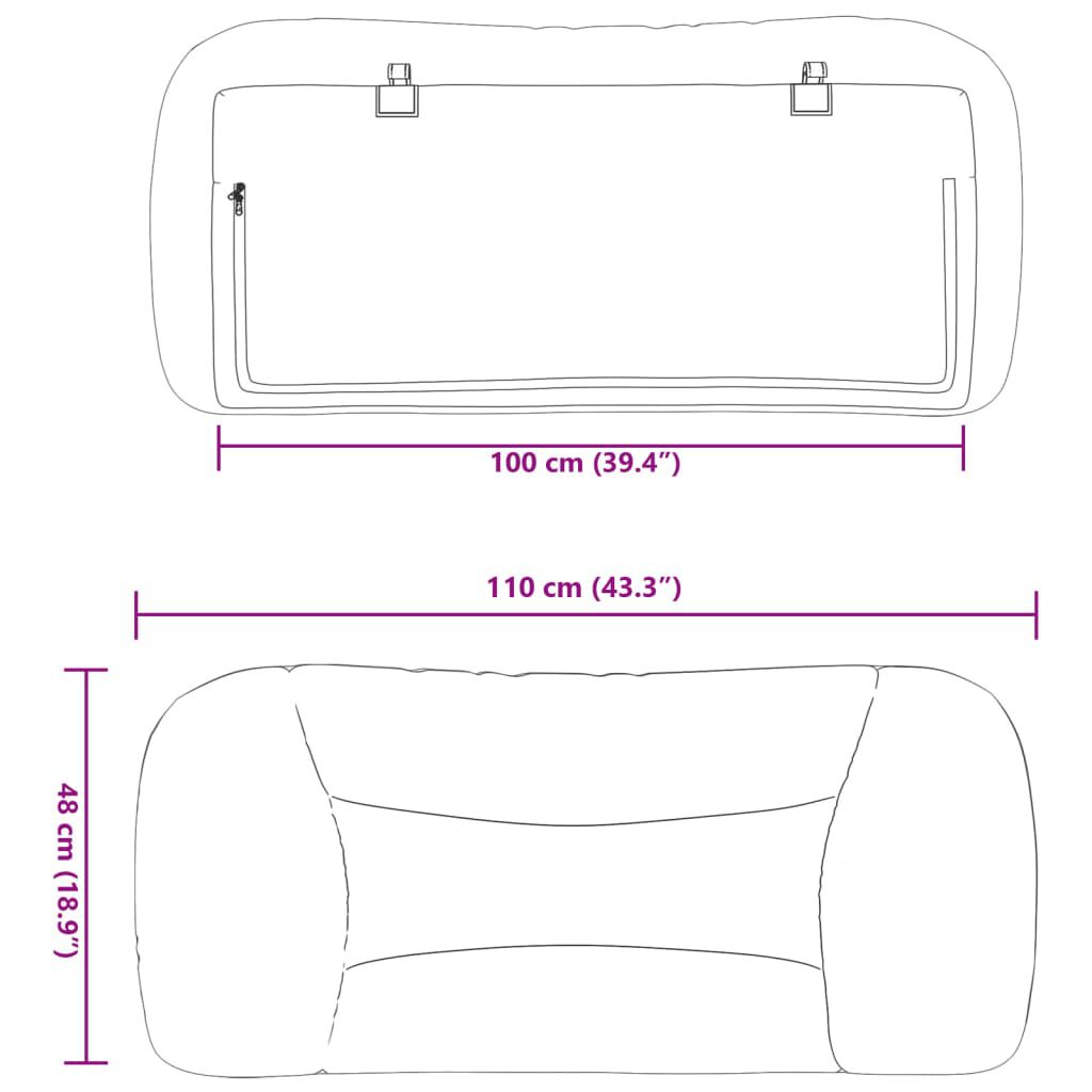 vidaXL Headboard Cushion "Hvar" Light Grey 100 cm Fabric