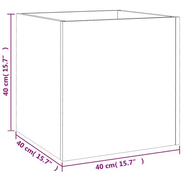 vidaXL Planter Box Black 40x40x40 cm Engineered Wood
