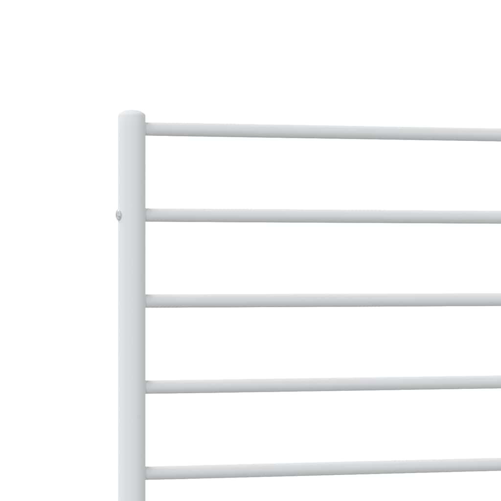 vidaXL Metal Bed Frame without Mattress with Footboard White 100x190cm