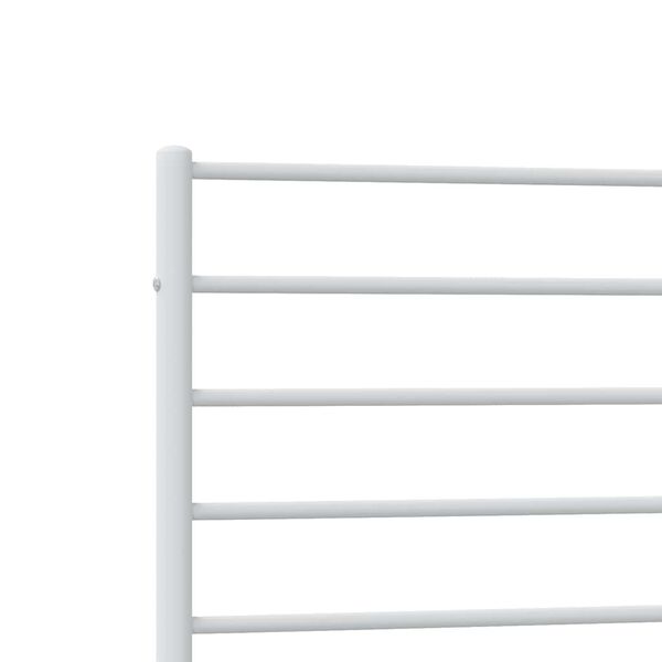 vidaXL Metal Bed Frame without Mattress with Footboard White 100x190cm