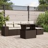 vidaXL 6 Piece Garden Sofa Set with Cushions Brown Poly Rattan